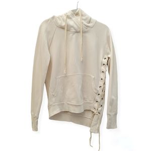 NSF side lace-up pullover hoodie asymmetrical sweatshirt